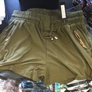 Green/gold shorts